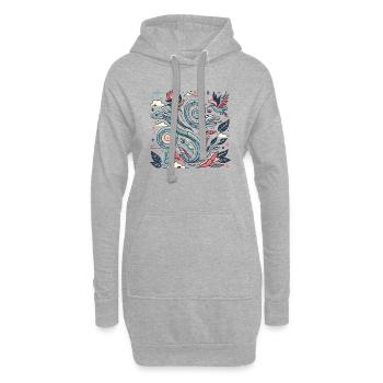 Harmonie der Schlange und der Natur - Hoodie-Kleid - Grau meliert - Vorne