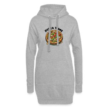 L’heure de la pizza - Sweat-shirt à capuche long Femme - gris chiné - Devant