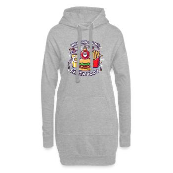 Körper des Weihnachtsmanns - Hoodie-Kleid - Grau meliert - Vorne