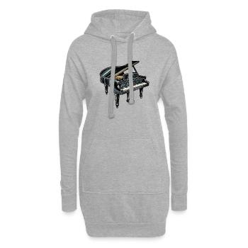 Klavier - Hoodie-Kleid - Grau meliert - Vorne