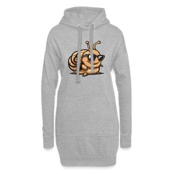 Schnecke Comic Cool - Hoodie-Kleid - Grau meliert - Vorne