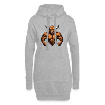 Bull Bull Beast Fitness - Sweat-shirt à capuche long Femme - gris chiné - Devant