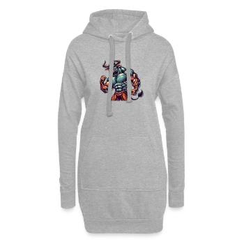 Stier Bodybuilder - Hoodie-Kleid - Grau meliert - Vorne