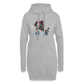 joueurs de hockey - Sweat-shirt à capuche long Femme - gris chiné - Devant