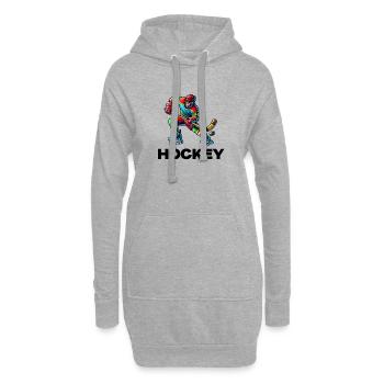 joueurs de hockey - Sweat-shirt à capuche long Femme - gris chiné - Devant