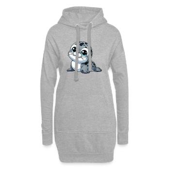 Baby-Robbe - Hoodie-Kleid - Grau meliert - Vorne