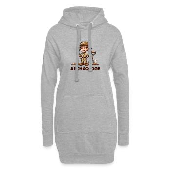 Archäologe comic - Hoodie-Kleid - Grau meliert - Vorne