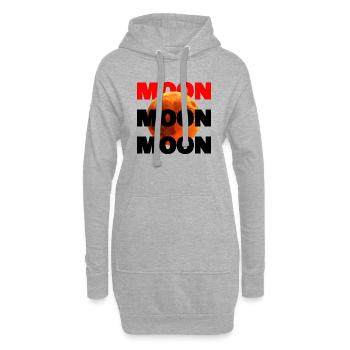 Moon logo: Bold design with a glowing moon - Hoodie Dress - heather grey - Front