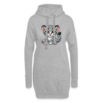 Ocelot - Sweat-shirt à capuche long Femme - gris chiné - Devant
