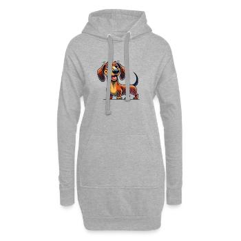 dackel - Hoodie-Kleid - Grau meliert - Vorne