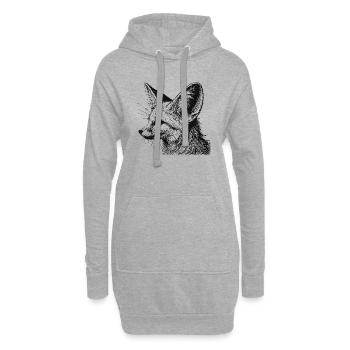 Fennek - Hoodie-Kleid - Grau meliert - Vorne