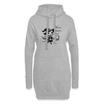 Bande dessinée de sorcière - Sweat-shirt à capuche long Femme - gris chiné - Devant