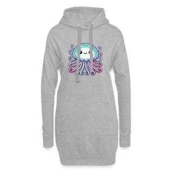 Bande dessinée méduse - Sweat-shirt à capuche long Femme - gris chiné - Devant