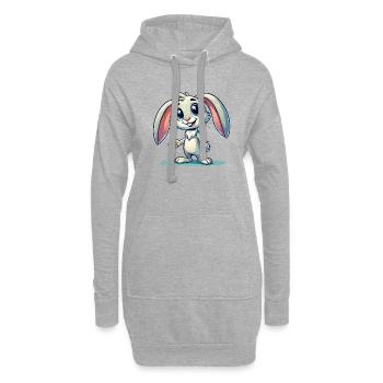 hase comic - Hoodie-Kleid - Grau meliert - Vorne