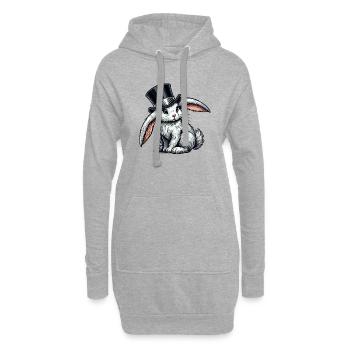hase zylinder - Hoodie-Kleid - Grau meliert - Vorne