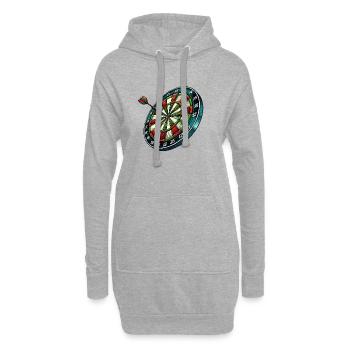 dartscheibe - Hoodie-Kleid - Grau meliert - Vorne