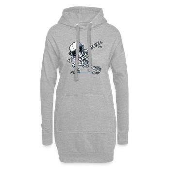 skull dabbing - Hoodie-Kleid - Grau meliert - Vorne