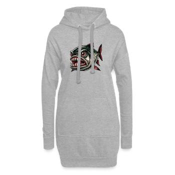 Bande dessinée Piranha - Sweat-shirt à capuche long Femme - gris chiné - Devant