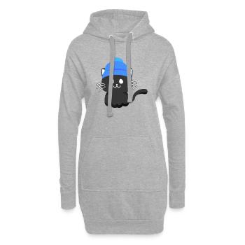 Charmant Plat Félin - Sweat-shirt à capuche long Femme - gris chiné - Devant
