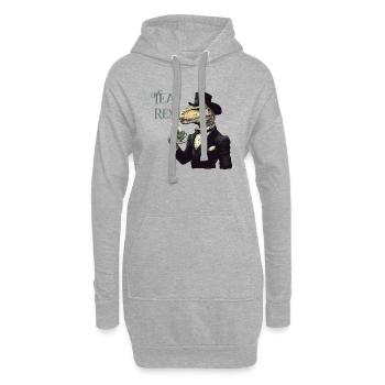 Mème Tea-Rex - Sweat-shirt à capuche long Femme - gris chiné - Devant