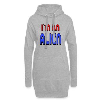 ALIEN 🛸 bold text in red and blue - Hoodie Dress - heather grey - Front