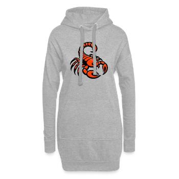Feuriger Skorpion - Hoodie-Kleid - Grau meliert - Vorne