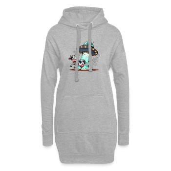 ufo kuh - Hoodie-Kleid - Grau meliert - Vorne