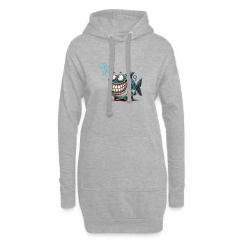 Piranha Amour Comique - Sweat-shirt à capuche long Femme - gris chiné - Devant