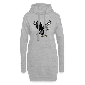 aigle - Oiseau mignon autocollant - Sweat-shirt à capuche long Femme - gris chiné - Devant