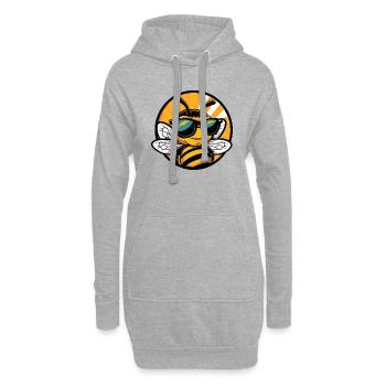 Biene Cool Sommer - Hoodie-Kleid - Grau meliert - Vorne