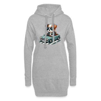 Chien gangsta dans une voiture 🐶🚗🕶️ classique - Sweat-shirt à capuche long Femme - gris chiné - Devant