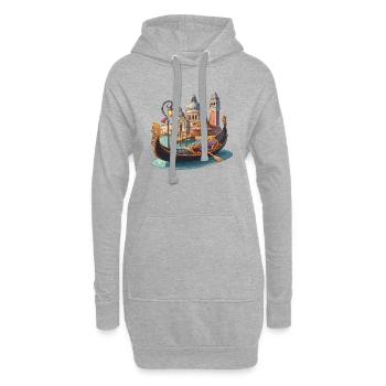 Télécabine de Venise - Sweat-shirt à capuche long Femme - gris chiné - Devant