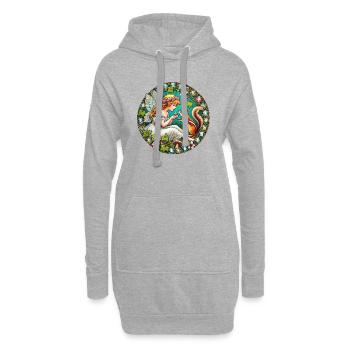 Fée Tamia - Sweat-shirt à capuche long Femme - gris chiné - Devant