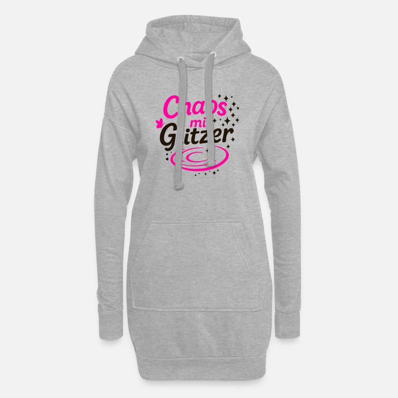 Chaos mit Glitzer - Hoodie-Kleid - Grau meliert