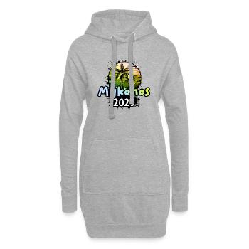 Mykonos 2025 Palmiers de vacances - Sweat-shirt à capuche long Femme - gris chiné - Devant
