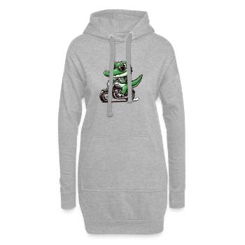 krokodil motorrad - Hoodie-Kleid - Grau meliert - Vorne