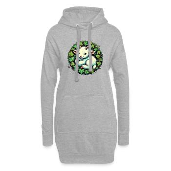 Ziege mit Efeu Botanisches Naturdesign - Hoodie-Kleid - Grau meliert - Vorne