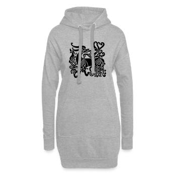 Hirsch - Hoodie-Kleid - Grau meliert - Vorne