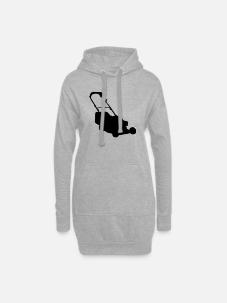 Rasenmäher - Hoodie-Kleid - Grau meliert