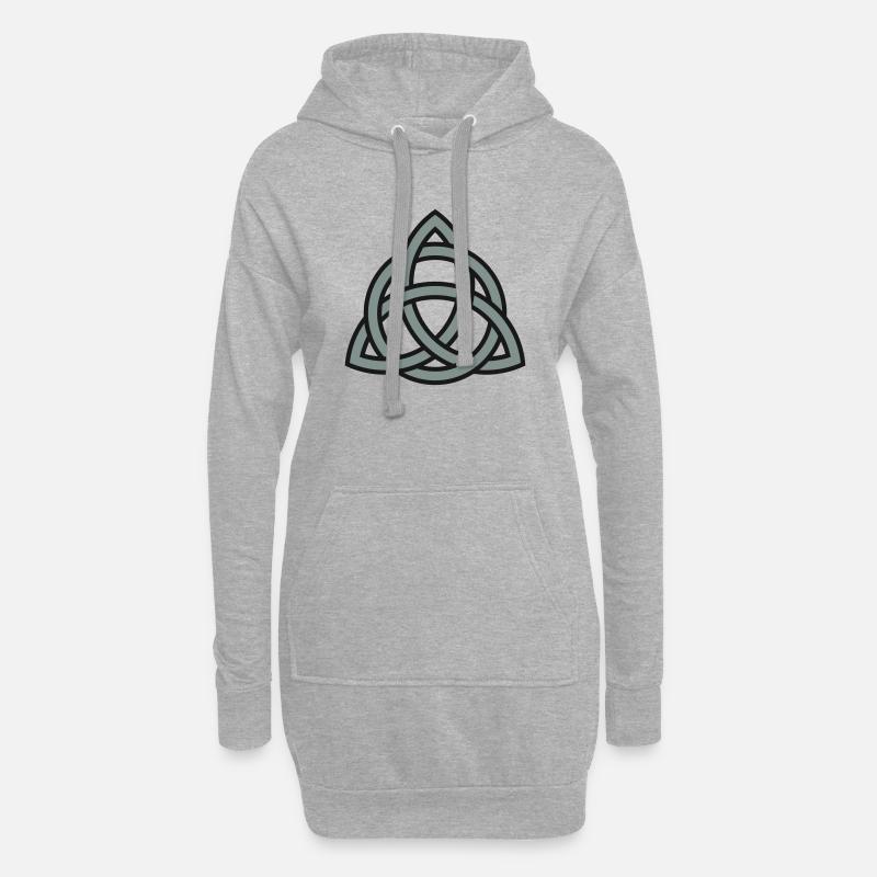 celtic trinity knot - Sweat-shirt à capuche long Femme - gris chiné