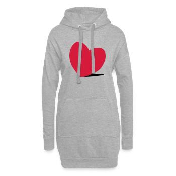 cœur, amour, love - Sweat-shirt à capuche long Femme - gris chiné - Devant