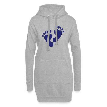 pieds - Sweat-shirt à capuche long Femme - gris chiné - Devant