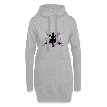 buddha_2f - Hoodie-Kleid - Grau meliert - Vorne
