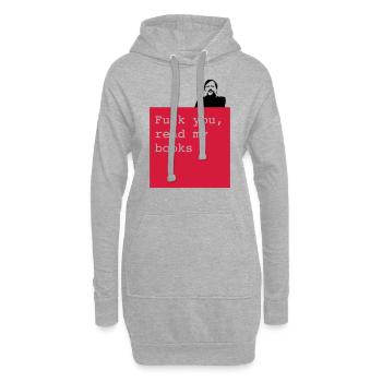 Lies meine Bücher - Hoodie-Kleid - Grau meliert - Vorne