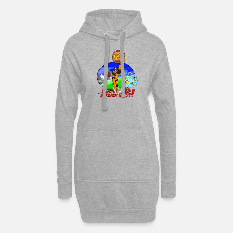 Superheroes already exist Biene mit Honig - Hoodie-Kleid - Grau meliert