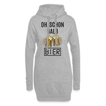 Bier Bierkrug Uhr Bierzelt Biergarten Biertrinker - Hoodie-Kleid - Grau meliert - Vorne
