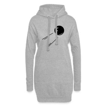 boule de bowling / bowling ball (1c) - Sweat-shirt à capuche long Femme - gris chiné - Devant