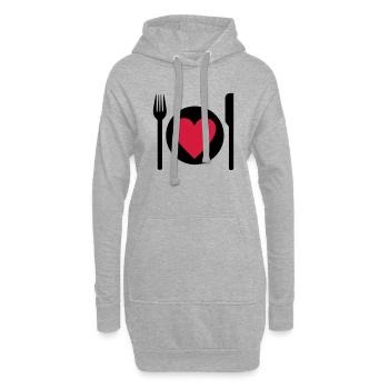essen - Hoodie-Kleid - Grau meliert - Vorne