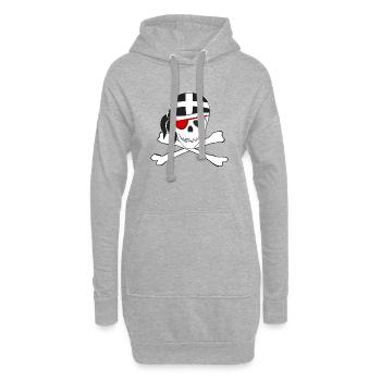 Cornish Jolly Roger - Hoodie Dress - heather grey - Front