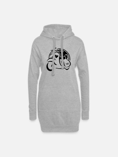 Motorroller - Hoodie-Kleid - Grau meliert